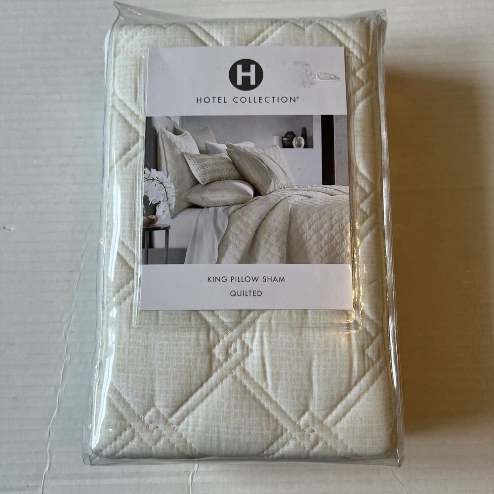HOTEL COLLECTION Luster Geo King (1) One Pillow Sham Pastel Yellow